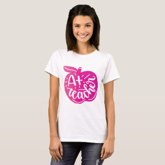 先生の教え日のA + Appleのシンボル Tシャツ