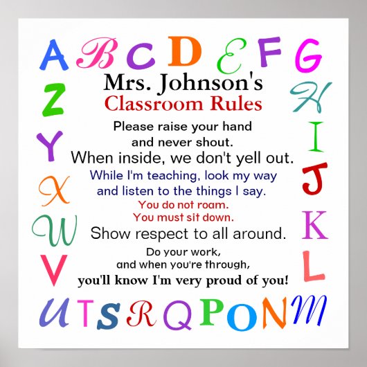 先生の教室ルール# 2 by SRF ポスター (正面)