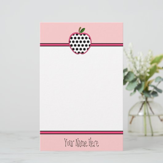 先生の文房具-水玉模様Apple 便箋 (スタンド正面)