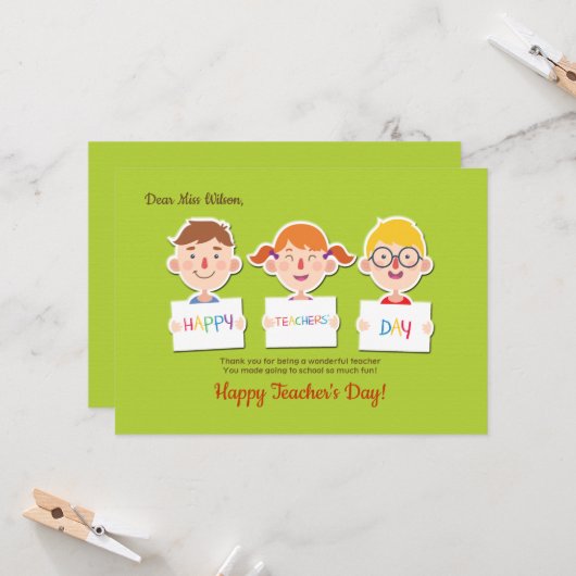 先生の日の挨拶状 カード (正面/裏面インサイチュ)