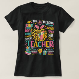 先生の日常 ヒョウ柄 アップル 新学期 Tシャツ