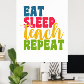 先生の日食べのスリープ教えリピー ポスター (ホームオフィス)