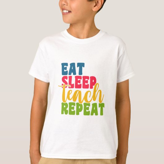 先生の日食べのスリープ教えリピー Tシャツ (正面)
