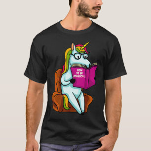 先生の本に贈るユニコ読ーン図書館員 Tシャツ