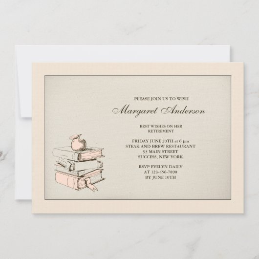 先生の本の退職の招待状 招待状 (正面)