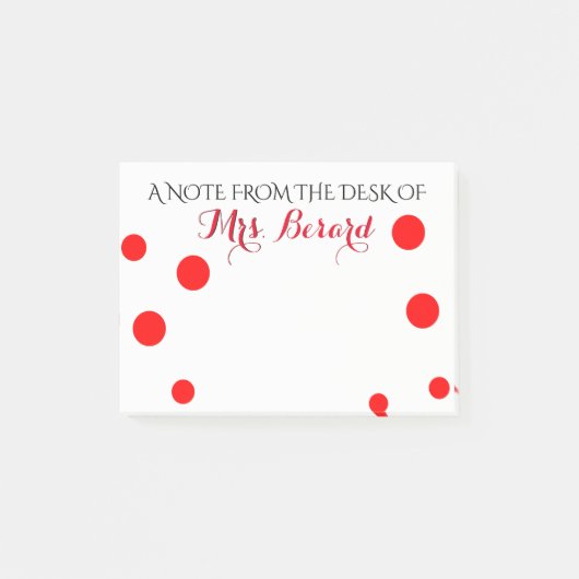 先生の机からのパーソナライズなメモ帳 ポストイット (正面)