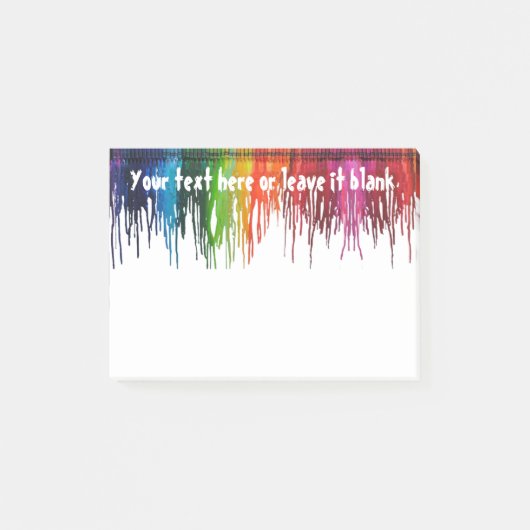 先生の机からの溶かされたクレヨン ポストイット (正面)