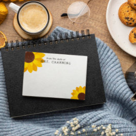 先生の机からひまわり ポストイット