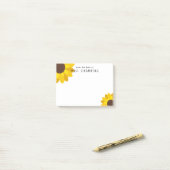 先生の机からひまわり ポストイット (デスク上)