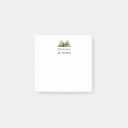 先生の机から本 ポストイット