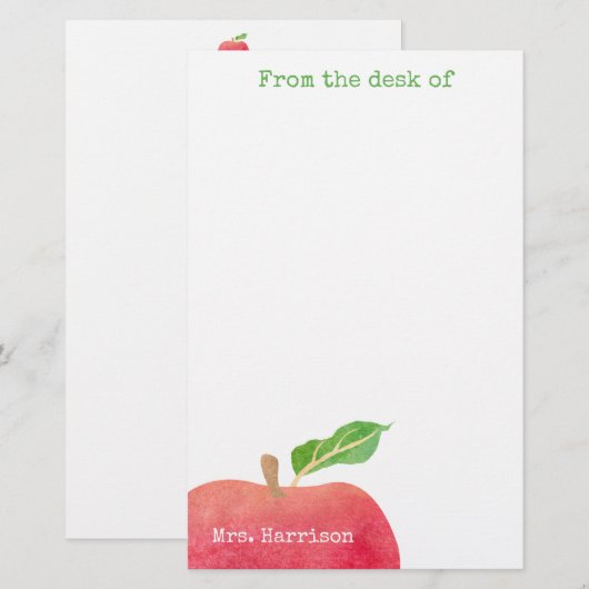 先生の机から 便箋 (正面/裏面)