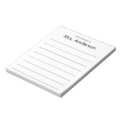 先生の机から 白黒の罫線 ノートパッド (回転)