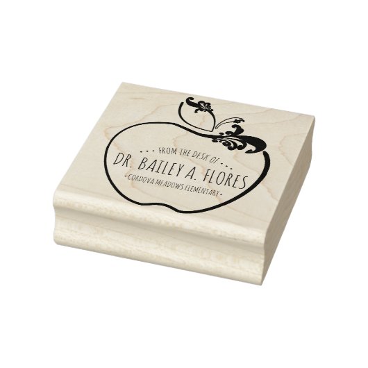 先生の机はリンゴのスタンプを飾る ラバースタンプ (スタンプ)