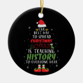 先生の歴史クリスマスワードアート セラミックオーナメント (正面)