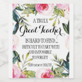 先生の特別ギフト感謝ワイン先生 ワインラベル (シングルラベル)