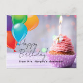 先生の生徒の誕生日 ポストカード (正面)