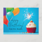 先生の生徒の誕生日 ポストカード (正面)