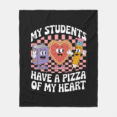 先生の生徒は私のハートのピザを持っている フリースブランケット (正面)