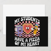 先生の生徒は私のハートのピザを持っている 招待状 (正面/裏面)