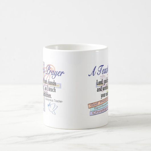 先生の祈りの言葉のギフト---ユニークな先生 コーヒーマグカップ (中央)