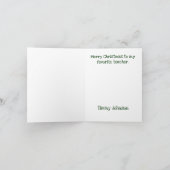 先生の祝日のグリーティングカード シーズンカード (内部)