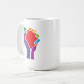 先生の統一されたな虹のマグ コーヒーマグカップ (正面左)