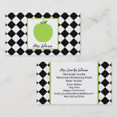 先生の緑のAppleの黒いアーガイル 名刺 (正面/裏面)