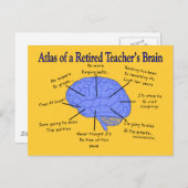 先生の脳退職した地図 ポストカード (正面/裏面)