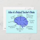 先生の脳退職した地図 ポストカード (正面/裏面)