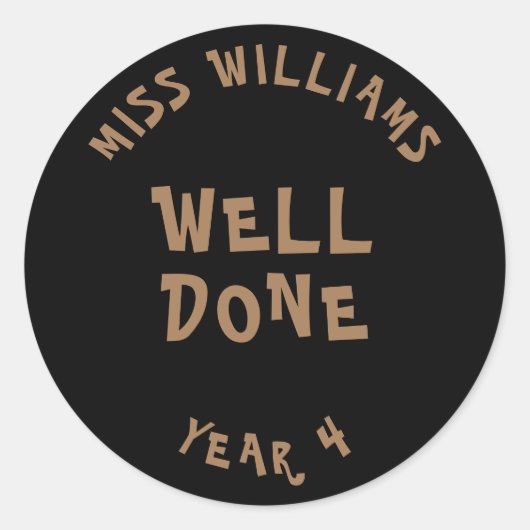 先生の良い仕事を称えるスターシール ラウンドシール (正面)