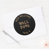 先生の良い仕事を称えるスターシール ラウンドシール (封筒)