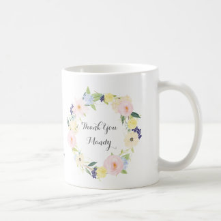 先生の花のリースのコーヒー・マグありがとう コーヒーマグカップ