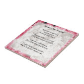 先生の詩-ピンクの花の端のデザイン タイル (側面)