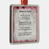 先生の詩-ピンクの花の端のデザイン メタルオーナメント (右)