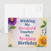 先生の誕生日 ポストカード (正面/裏面)