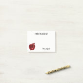 先生の赤いスパンコールのAppleの輝きの机から ポストイット (デスク上)