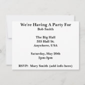 先生の退職のパーティの招待状 招待状 (裏面)