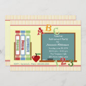 先生の退職の黒板の招待状 招待状 (正面/裏面)