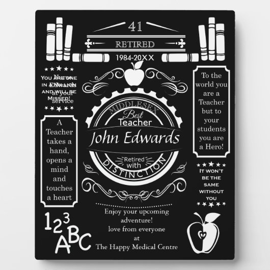 先生の退職ギフトボス、ロングサービス フォトプラーク (正面)