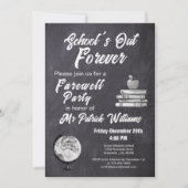 先生の退職　お別れ黒板　ノスタルジック 招待状 (正面)