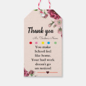 先生の鑑賞フローラ/葉の贈り物ラベル ギフトタグ (正面)