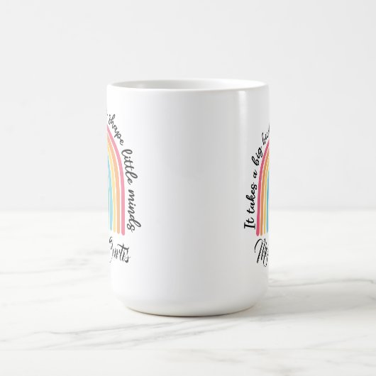 先生の鑑賞形成に大きなハートを要する コーヒーマグカップ (中央)