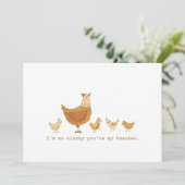先生の鑑賞用の鶏と雛おもしろい カード (スタンド正面)