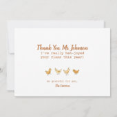 先生の鑑賞用の鶏と雛おもしろい カード (裏面)