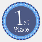 先生の青の最初場所賞のステッカー ラウンドシール (正面)