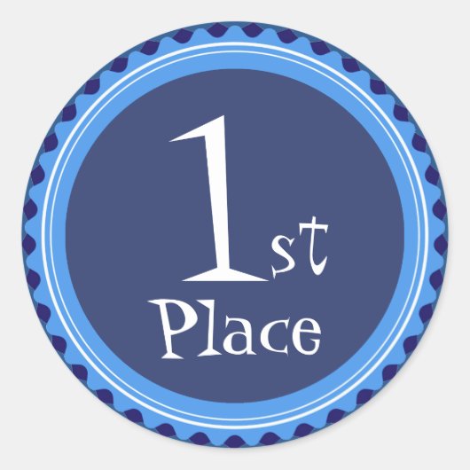 先生の青の最初場所賞のステッカー ラウンドシール (正面)