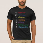 先生の頭字語 楽しい先生への感謝の気持ちを表す Tシャツ (正面)