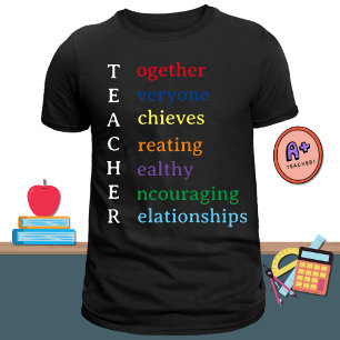 先生の頭字語 楽しい先生への感謝の気持ちを表す Tシャツ
