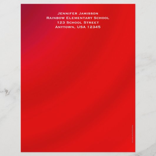 先生の高さ、赤いグラデーシパーソナライズされたョン レターヘッド (正面)