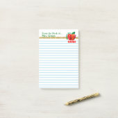 先生のAppleのパーソナライズな名前の机から ポストイット (デスク上)